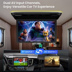 21.5″ Flip Down 1080P LCD IPS Monitor for Car Coach Bus Kitchen HDMI IR USB MP5