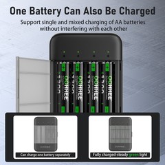 8-Pack AAA 1.5V Rechargeable Lithium Batteries 1300mWh with Charging Box