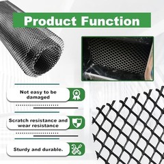 Heavy-Duty Car Grill Mesh, Aluminum Alloy Expanded Metal Sheet, Black PVC