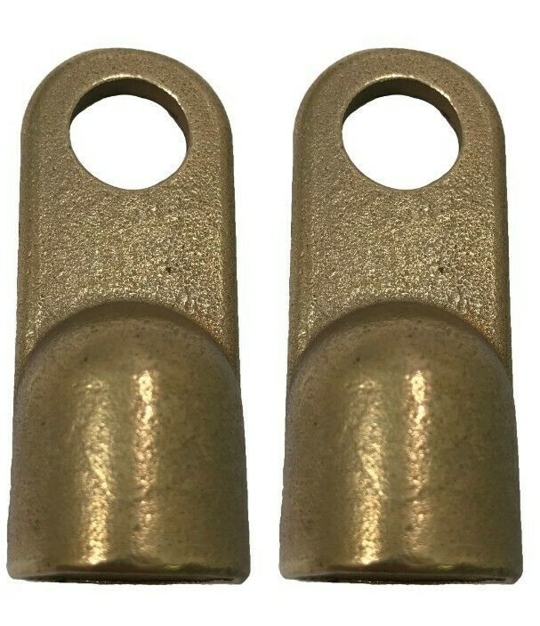 2 Heavy Duty 4/0 AWG Gauge Brass 1/2″ Hole Ring Battery Wire Cable Terminal Lugs