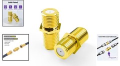 Compact Female Coaxial Connector Extender – 2-Pack for Home Entertainment