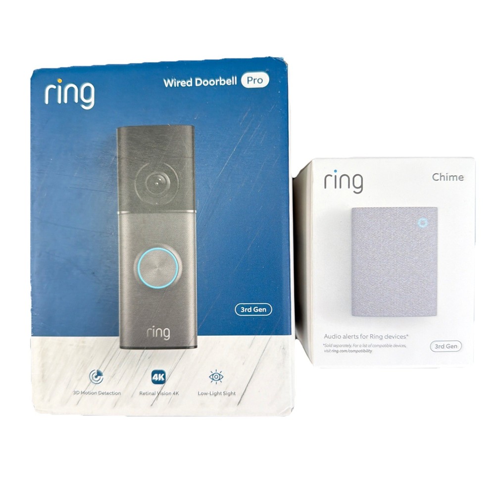 Ring Wired Doorbell Pro 4K (Newest Model) 3rd Gen + Ring Chime 3rd Gen | NEW |