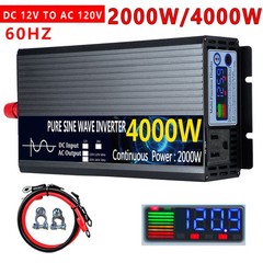 2000W 3000W 4000W Pure Sine Wave Power Inverter 12V 24V DC to 110V 120V AC