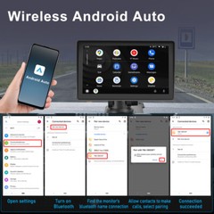 7″ Portable Car Stereo Radio Wireless Apple CarPlay Android Auto Touch Screen