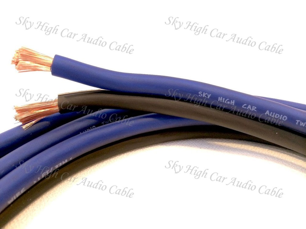 25′ feet OFC TRUE 14 Gauge AWG BL/BK Oxygen Free Speaker Wire Car Home Audio