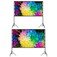 120″ Projector Screen w/ Stand 16:9 4K HD Rear Front Wrinkle-Free Portable