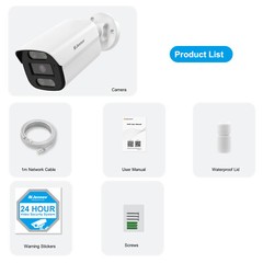 8MP 4K PoE IP Full Color Night Vision Camera Outdoor/Indoor Metal Housing