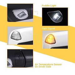 Towing Mirrors Painted Compatible with 2009-2018 Dodge Ram 1500, 2010 White