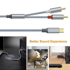 USB C to 2 RCA Audio Cable, USB C Male to 2RCA Male Aux Auxiliary Stereo Spli…