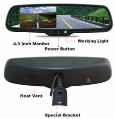 4.3” Rear View Mirror Monitor OEM Bracket Reversing Backup Camera For Ford Jeep