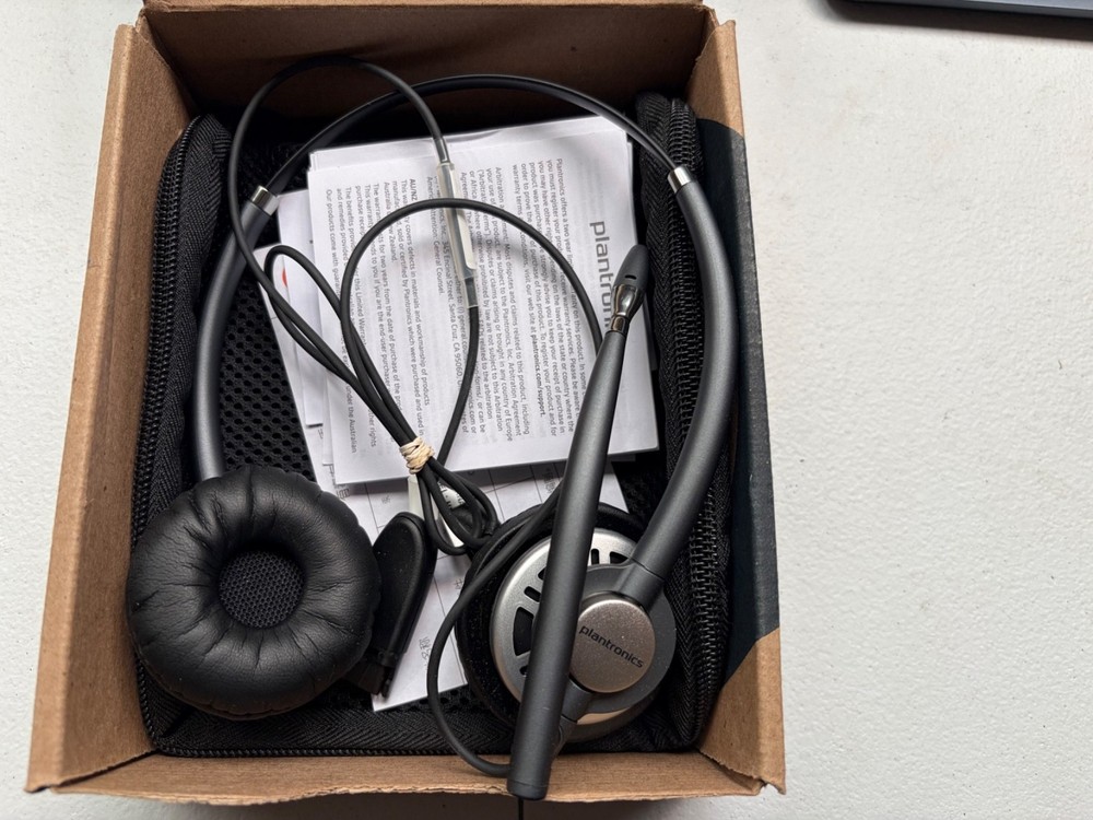 Poly Plantronics EncorePro HW720 Corded Binaural Headset, Noise-Canceling