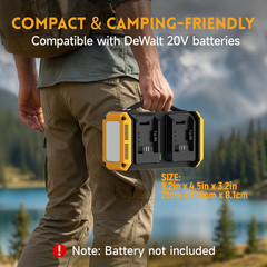 Pure Sine Wave 350W Power Inverter For DeWalt20VBattery 120V AC 140W Fast Charge