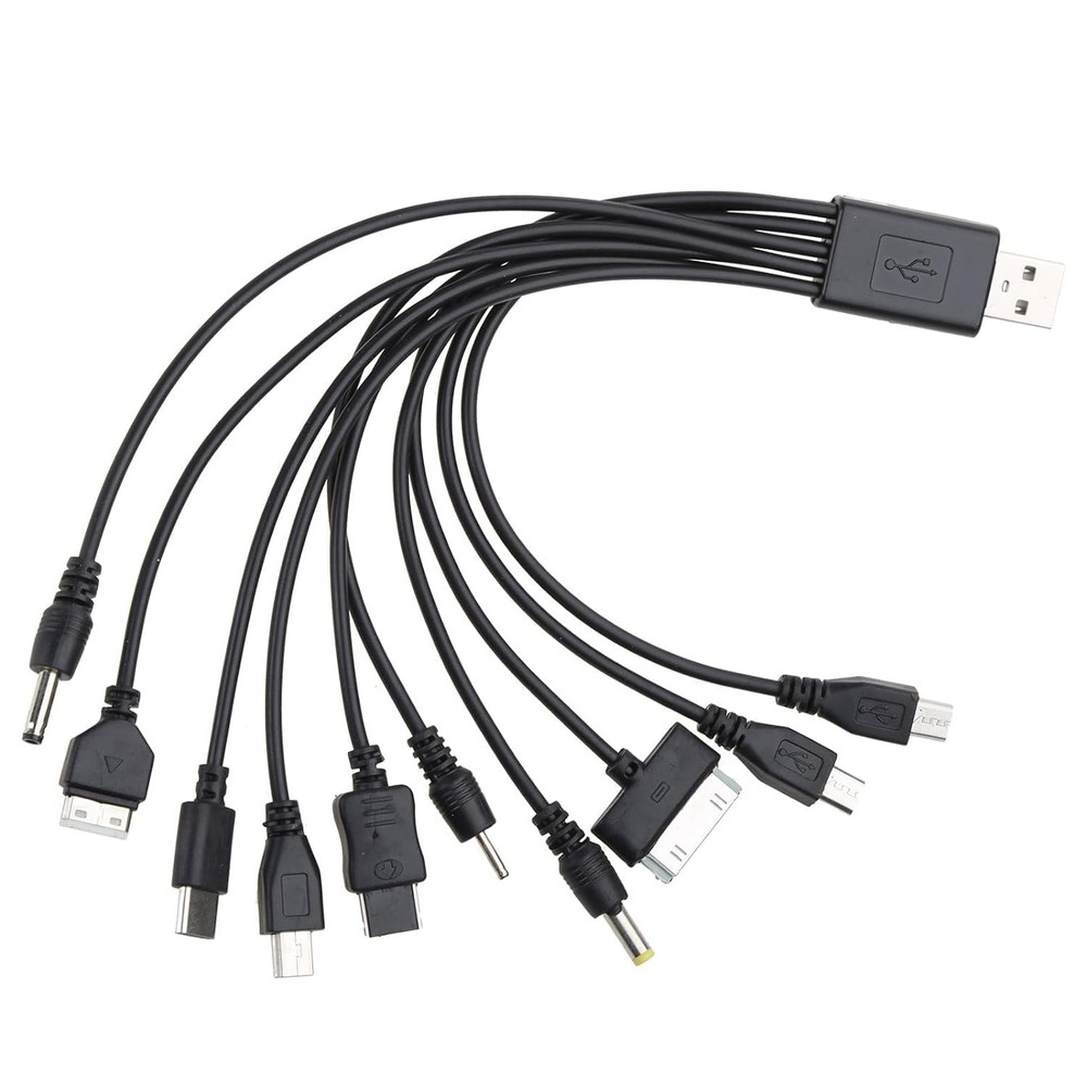 Universal 10 in 1 Charging Cable – 20CM/7.87in USB Data Cable with Multiple A…