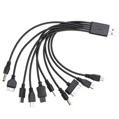 Universal 10 in 1 Charging Cable – 20CM/7.87in USB Data Cable with Multiple A…