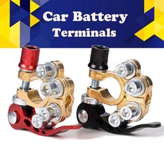 2PCS 4 Way Car Battery Terminal Clamp Connectors Quick Release Disconnect Tool