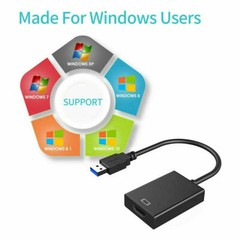 HD 1080P USB 3.0 to HDMI Video Cable Adapter For PC Laptop HDTV LCD TV Converter