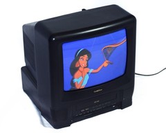 Goldstar GCV 1324M 13 CRT TV VCR Combo Retro Gaming VHS Player Tested Works Rare