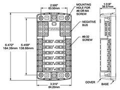 Blue Sea Systems 5026 ST Blade Fuse Block 12 Circuit with Ground and Cover
