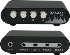4 in 1 Out / 1 in 4 Out AUX 3.5Mm Stereo Audio Input Signal Source Switcher, 4-W