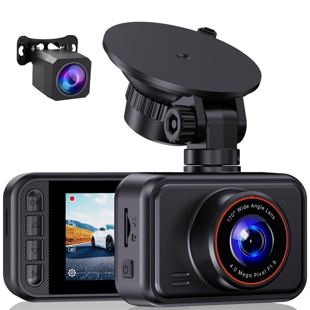 2.5K Dual Dash Cam Front & Rear, 2560P Mini Car Camera, Night Vision, G-Sensor,