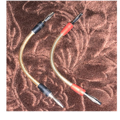 Banana Plug to Banana Plug Speaker Bi-Wire Jumper Cables Pair Red/Black