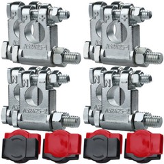 8 PACK Top Post Battery Terminal Connectors End Positive and Negative W/ Covers