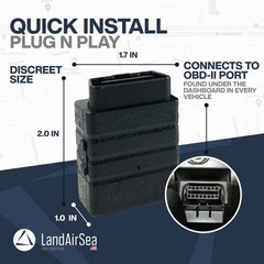 LandAirSea Sync GPS Tracker – 8.95 W: 1.7 in. D: 2.2 H: 1.0 in., Black