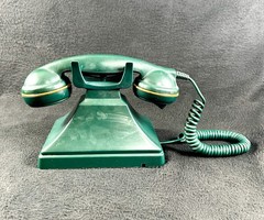 Vintage Desk Telephone Touch Tone Rotary Green Microtel Untested With Drawer
