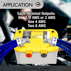 2 Car Battery Terminal Clamp Post 1/0 2 4 8 GA AWG Gauge Positive Negative Port