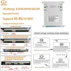 JK 4S-8S 200A Smart BMS Li-ion LiFePo4 Battery 1A Active Balanced BT/RS485 lot