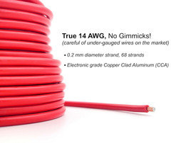 14 Gauge 6 Color AWG Wire Combo (50 Ft Red Black Blue Yellow Green White) CCA Co
