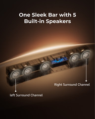 ULTIMEA 5.1CH Dolby Atmos Soundbar with Subwoofer for TV, BassMX Poseidon M60