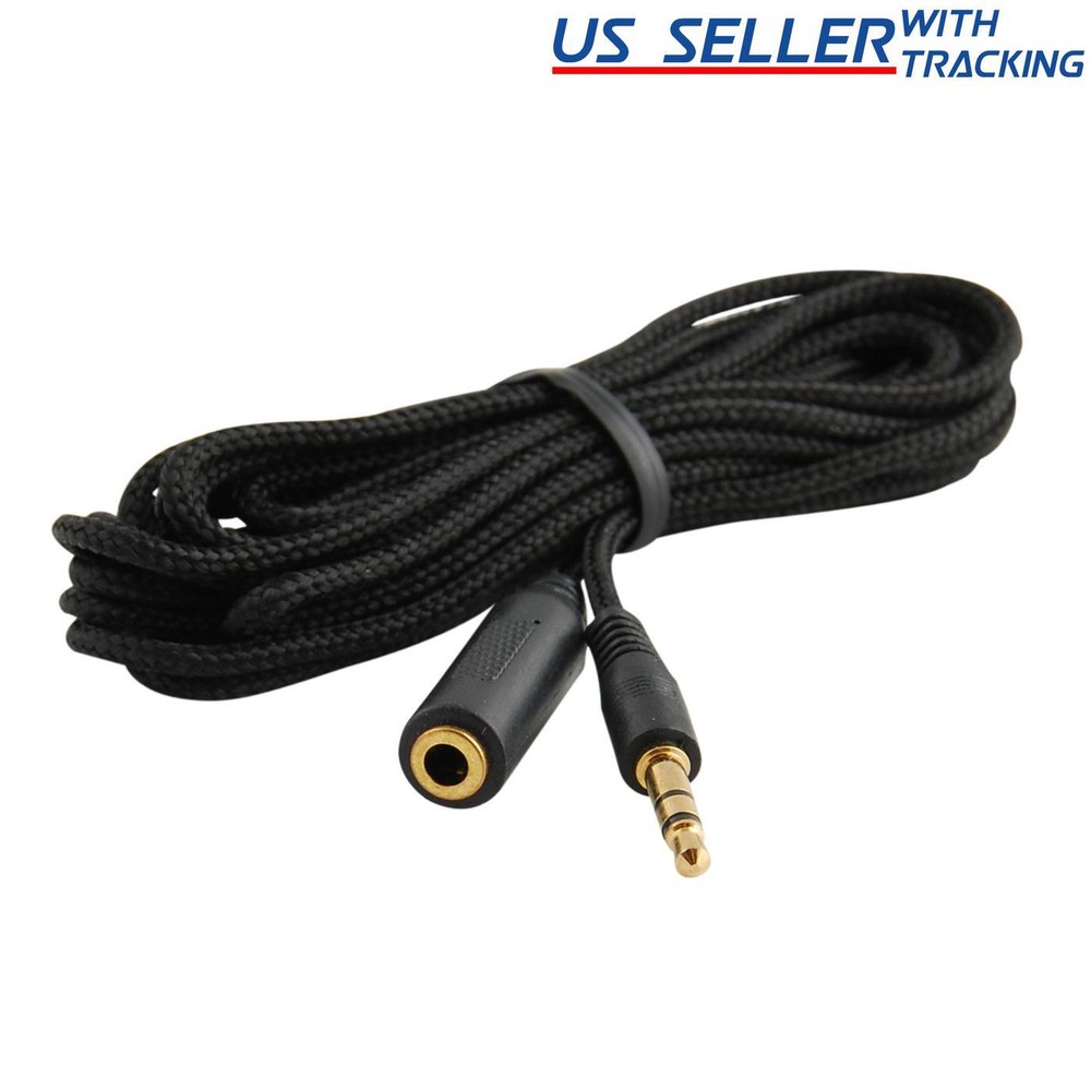 10ft 3.5mm 1/8″ Stereo Audio Aux Headphone Cable Extension Cord Male to Female