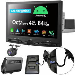 10.1″ IPS Android 13 8Core 4G LTE WiFi 1 DIN Car Radio Stereo GPS BT Audio DVR