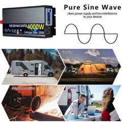 2000W 3000W 4000W Pure Sine Wave Power Inverter 12V 24V DC to 110V 120V AC