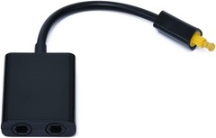 Optical Toslink Digital Splitter Adapter 1 In 2 Out Dual Port Audio Cable Fiber