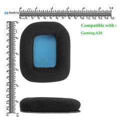 Geekria Velour Ear Pads for ASTRO Gaming A20 Headphones (Black Blue)