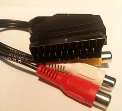 SCART male to 3 RCA Composite Audio Video female 8″ long adapter, 21Pin to 3 RCA
