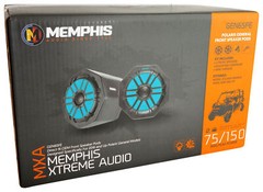 Pair Memphis Audio GEN65FE LED Speaker Pods+Subwoofer For 2016+ Polaris General