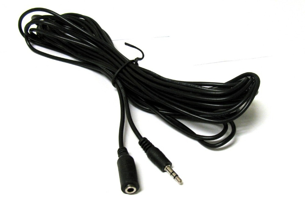 12FT 3.5mm Audio Stereo Headphone M-F Male to Female Extention Plastic Cable