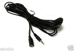 12FT 3.5mm Audio Stereo Headphone M-F Male to Female Extention Plastic Cable