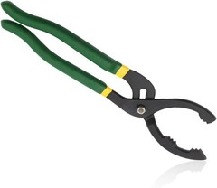 12″ Adjustable Oil Filter Pliers, Locking Jaw Fuel Filter Wrench with Nonslip Gr