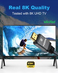 HDMI Cable 8K 48Gbps High Speed HDMI 2.1 Certified eARC ARC HDR10 Dolby Atmos