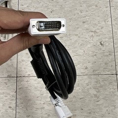 DVI-D Dual Link Male to Male DVI Cable 6 ft Black/White w/ Ferrite Core