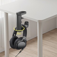 Rotating Headphone Stand Gaming Headset Holder Flexible Under Desk Table Hanger