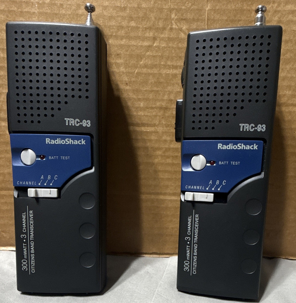 RadioShack TRC-93 3-Channel CB Handheld Two-Way Radios Pair, Black/Blue