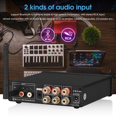 Mini 2.1 Channel Digital Amplifier Subwoofer Amp Bluetooth Home Speaker Receiver