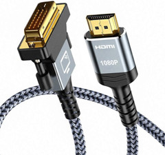 Capshi HDMI a to DVI Adapter Cable, High-Speed Gold-Plated Plug 6 Ft