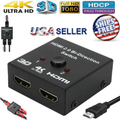 HDMI 2.0 HDTV Switch Switcher Splitter Bi-Direction Hub HDCP 2×1 1×2 In Out 4K