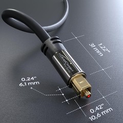 KabelDirekt TOSLINK – Optical Audio Cable – 1.5ft – Fiber Optic 1.5 ft, Black